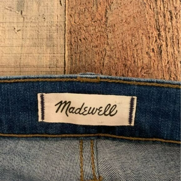 madewell womens size 23 button fly cropped raw hem mom denim skinny jeans - Picture 5 of 12